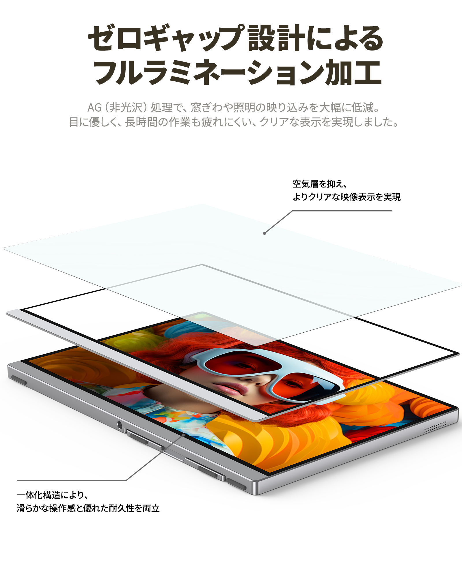 Miuniu モバイルモニター 13.4インチ 4K 3840×2400 タッチパネル 16:10